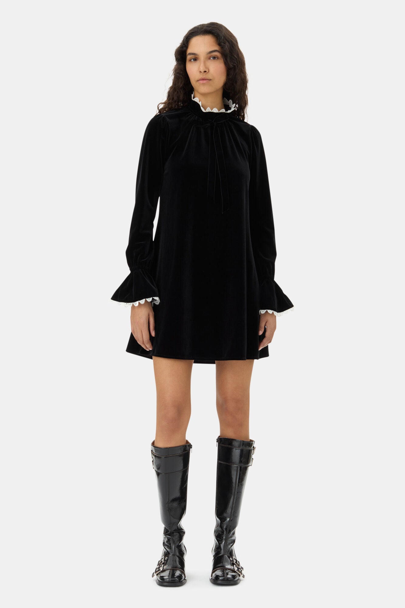 Velvet Jersey A-Line Mini Dress