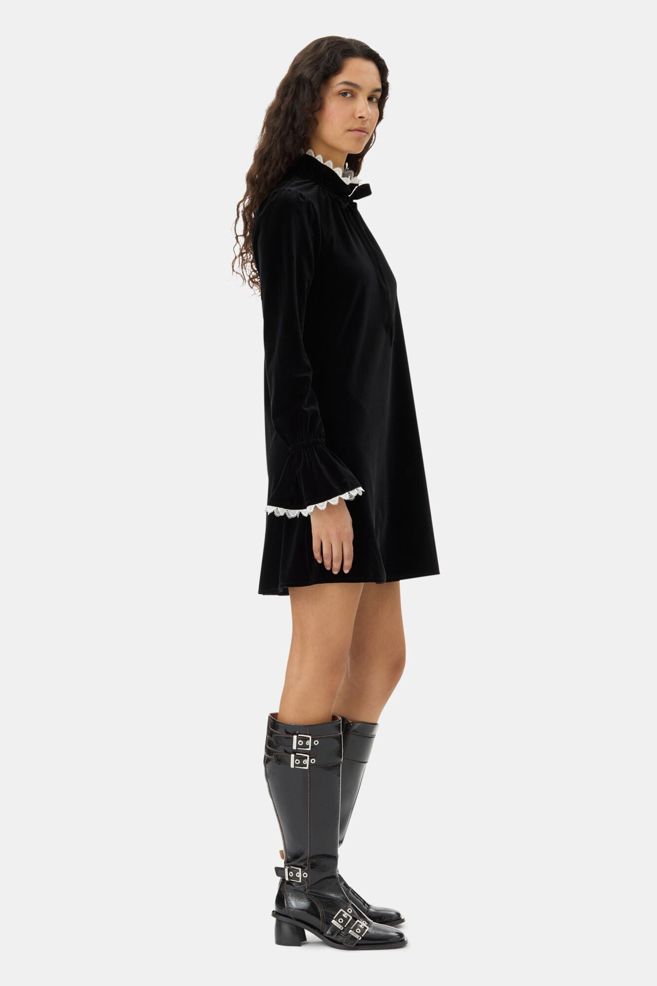 Velvet Jersey A-Line Mini Dress