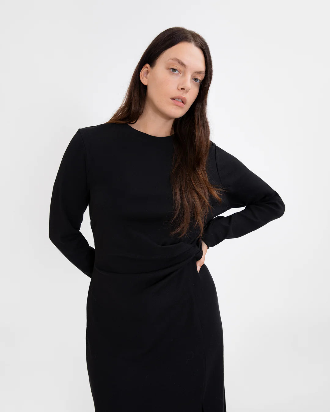 Long Sleeve Solid Cody Dress