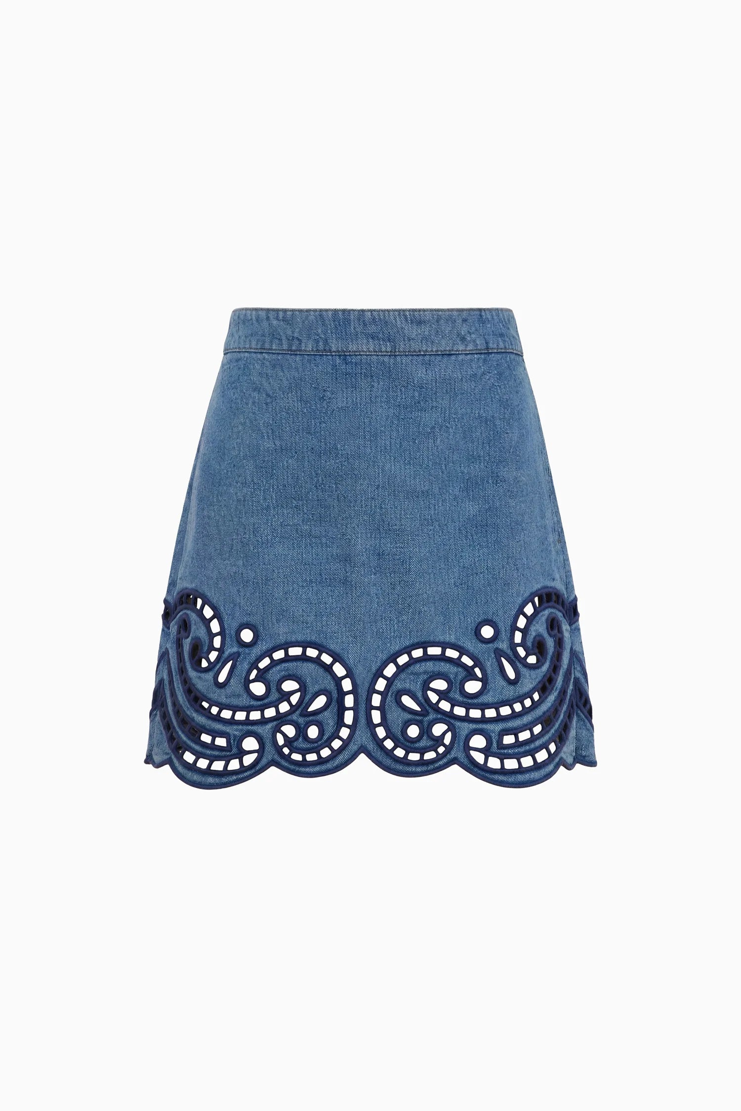 The Cadiz Eyelet Denim Skirt