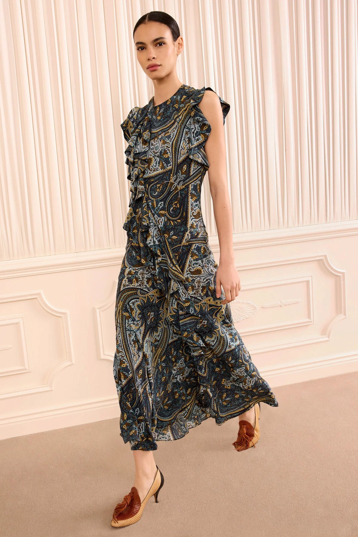 Ameline Sleeveless Silk Dress