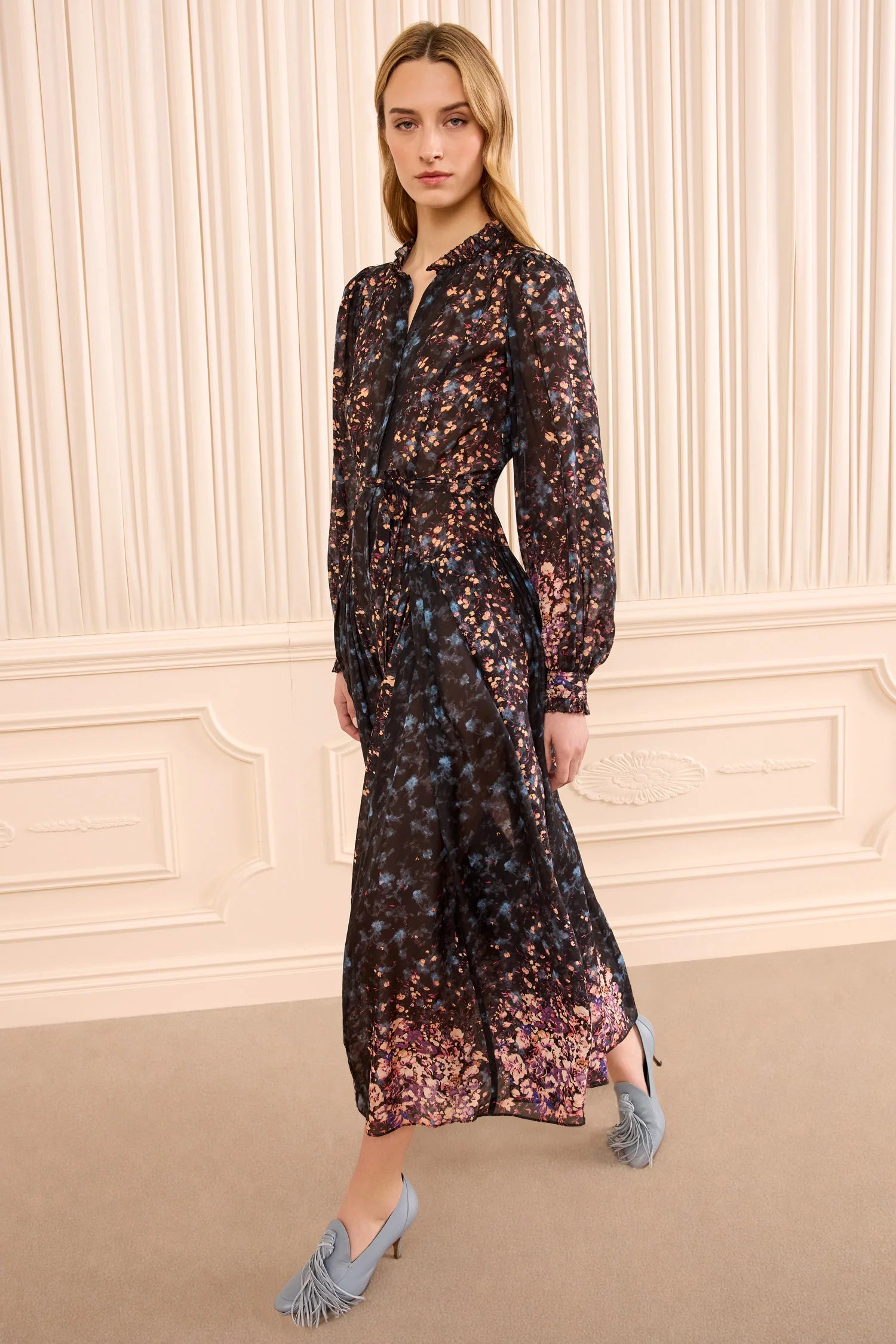 Tessa Long Sleeve Silk Dress