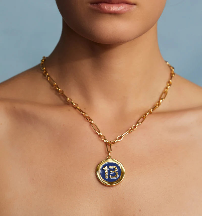 Lucky 13 Navy Poker Chip Charm