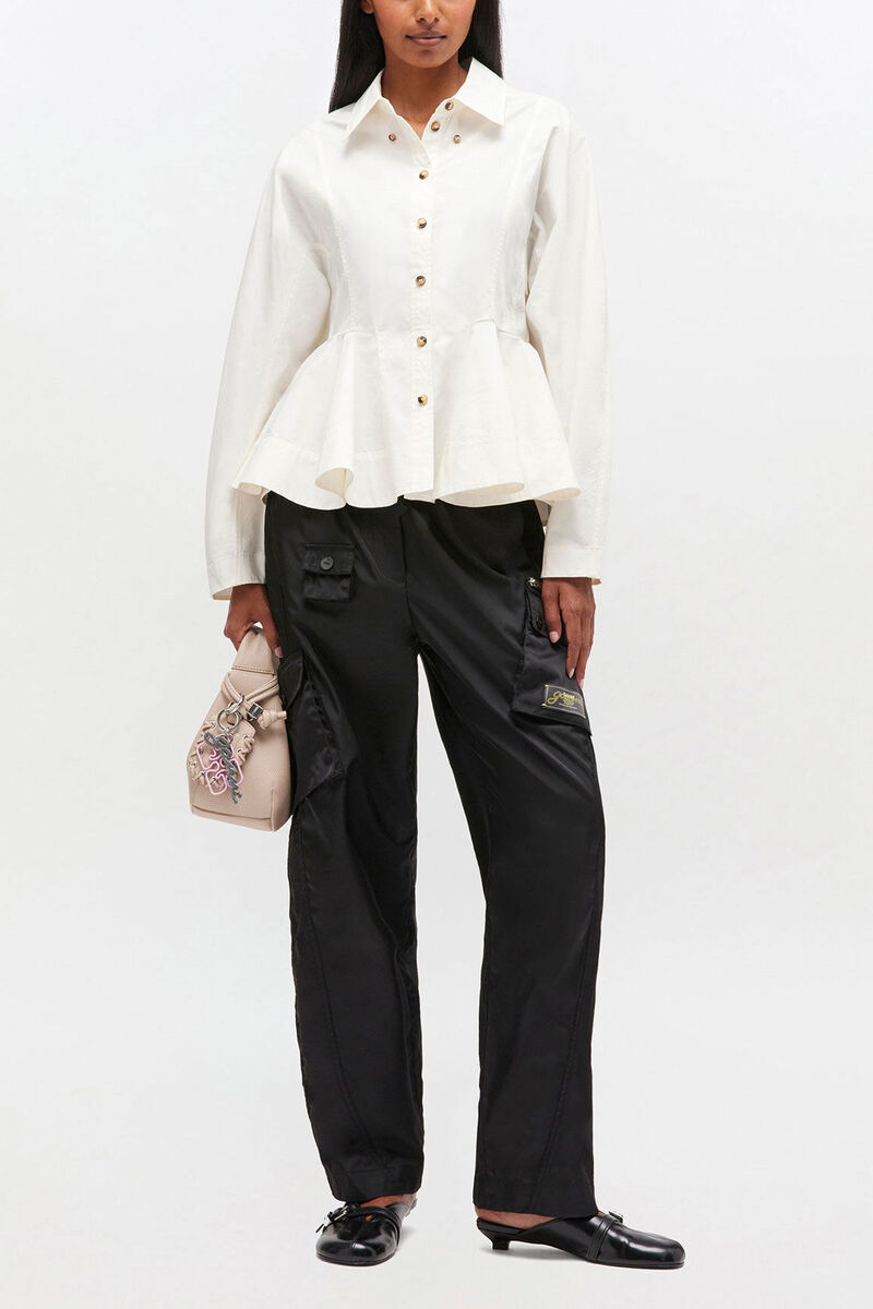 Stretch Cotton Peplum Shirt