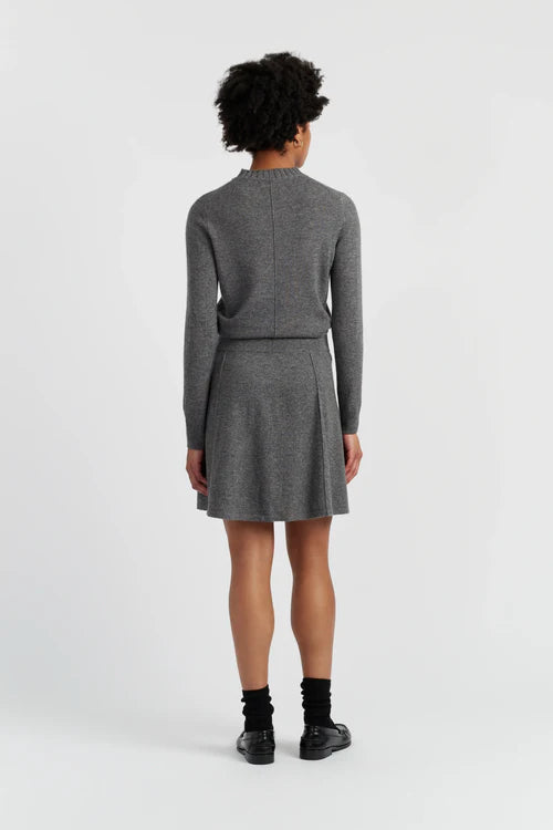 Grey Wool-Cashmere Mini Skirt