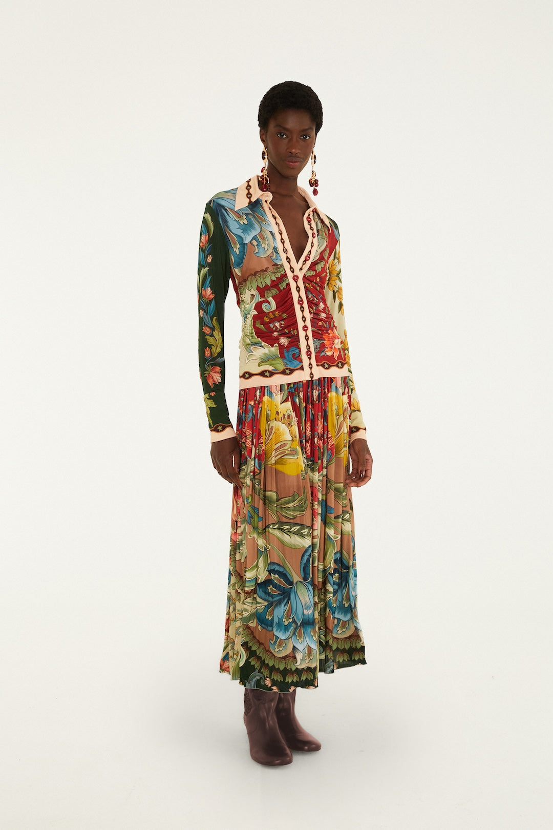 LUNAR BOHO MULTICOLOR JERSEY BLOUSE