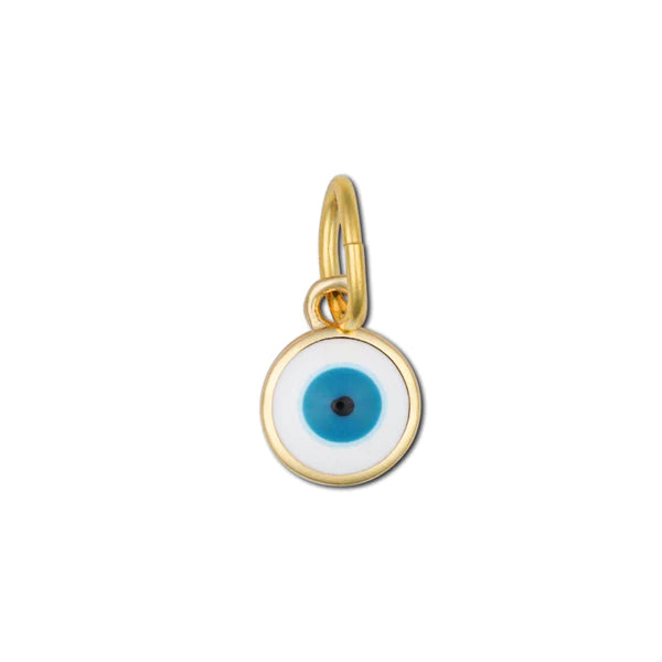 White Enamel Evil Eye Charm