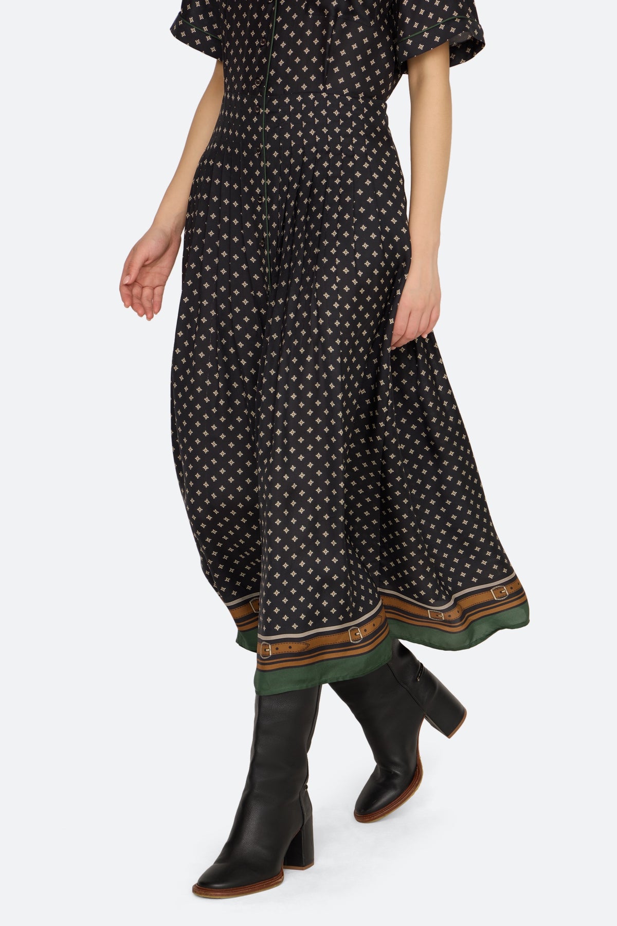CAMPBELL PRINT S/SLV MIDI DRESS W/SCARF (D2)