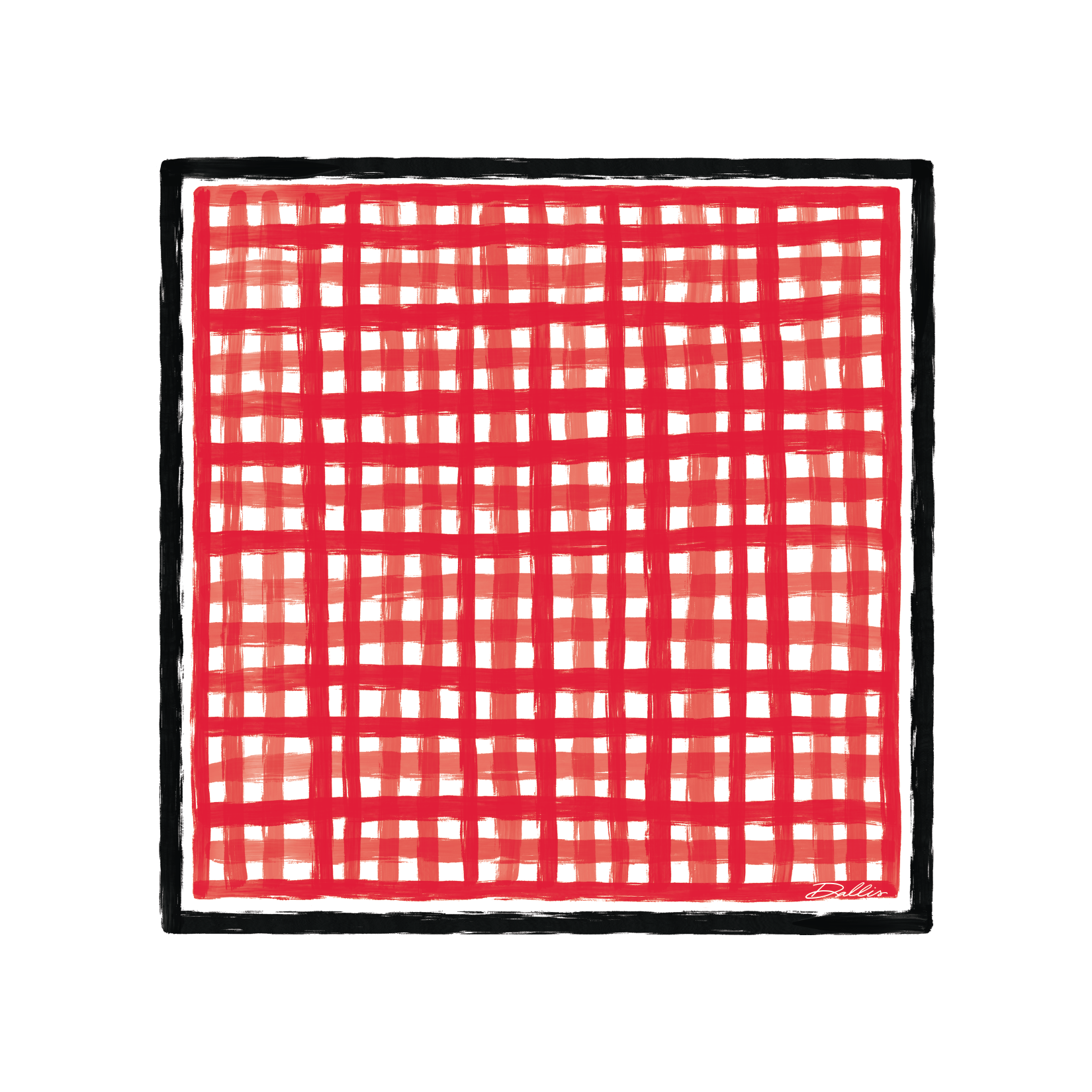 Tailgate Check Scarf in Red & Black