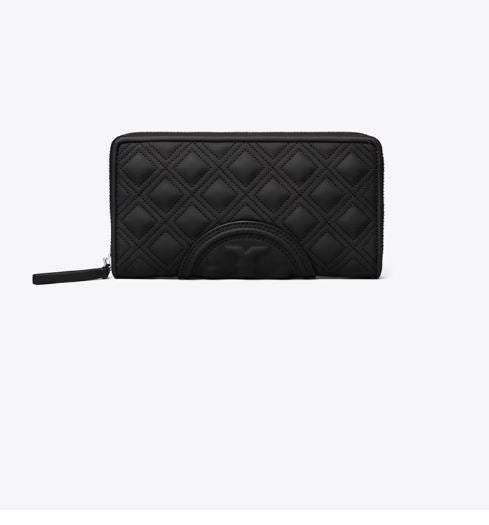 Tory Burch - Black Fleming Soft Zip Continental Wallet