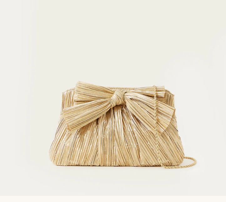 Rayne Pleated Frame Clutch w/Bow