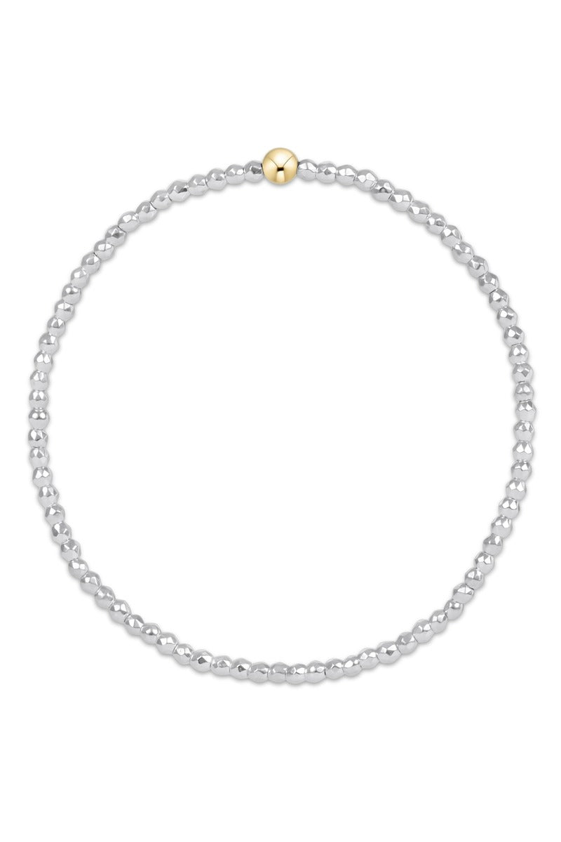 Bright Silver Faceted Hematite 2mm Bead Bracelet