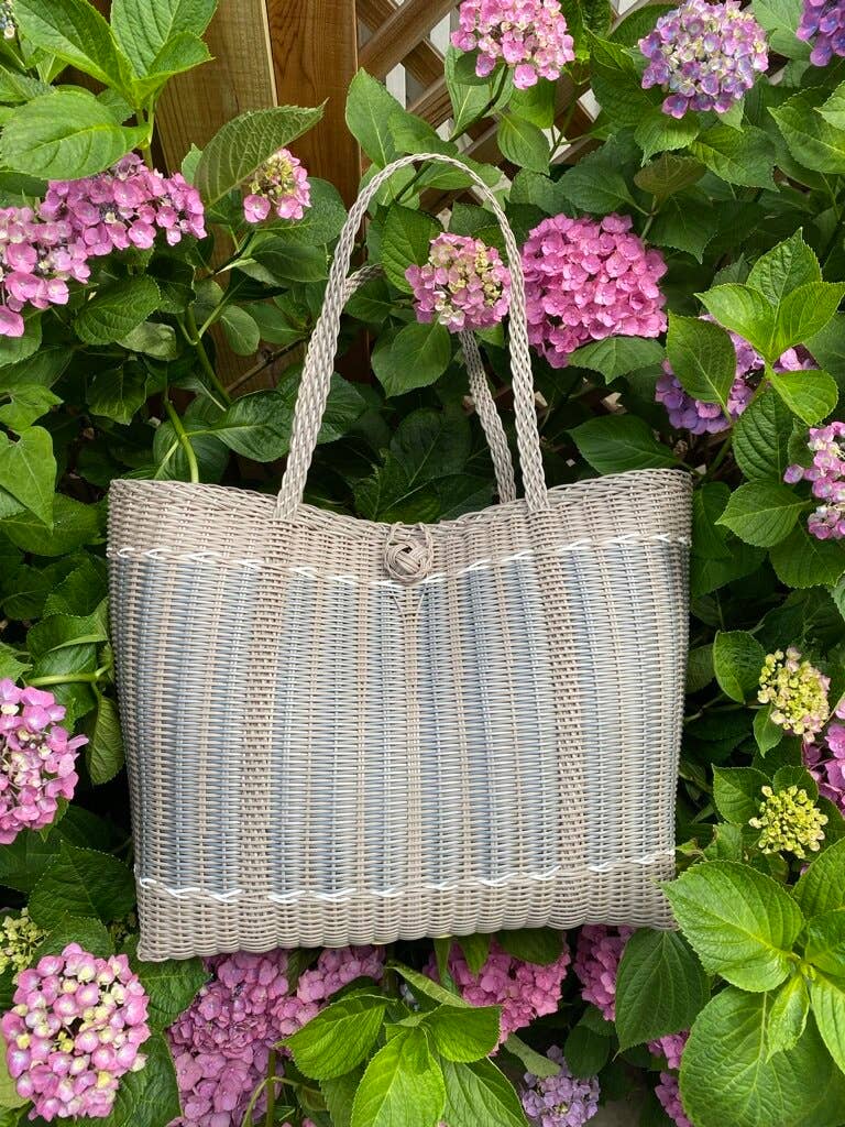 Medium, Guadalupe in Putty + Silver Tote