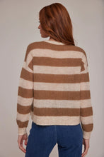 Load image into Gallery viewer, Bella Dahl - Caramel Stripes Crew Neck Relaxed Sweater