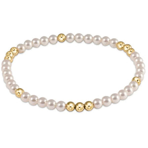 Worthy Pattern 3mm Bead Bracelet Pearl