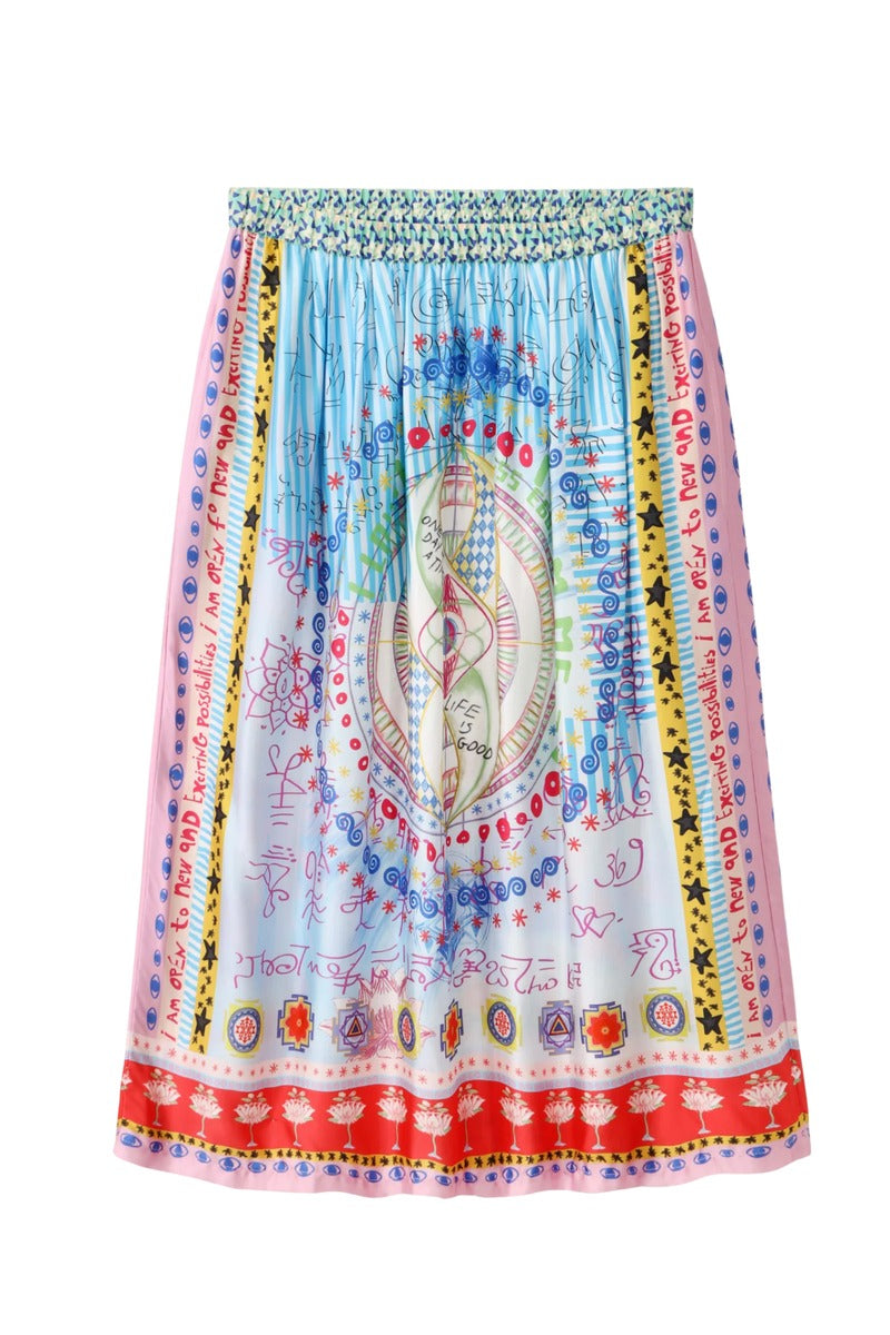 Vanessa Runic Whisper Printed Skirt