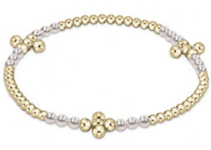 Signature Cross Gold Bliss Pattern 2.5mm Bead Bracelet Pearl