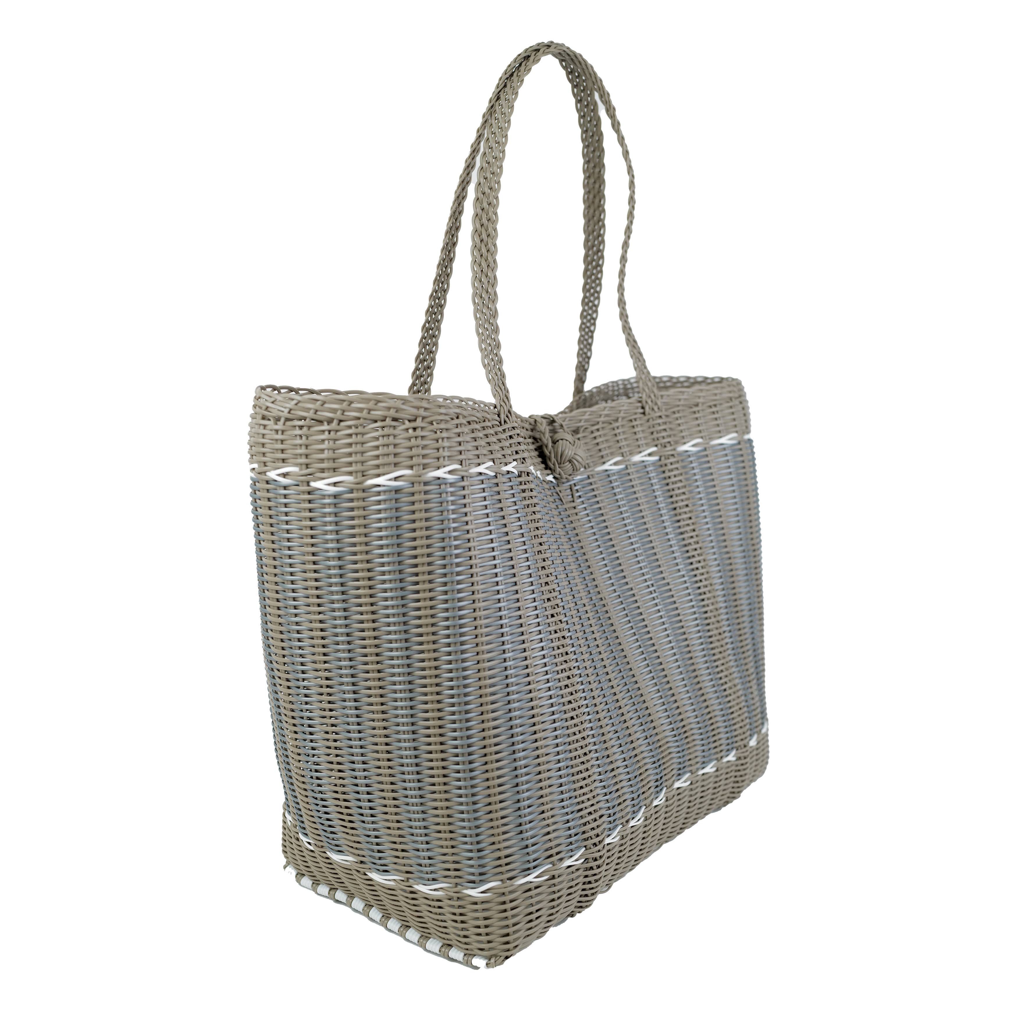 Medium, Guadalupe in Putty + Silver Tote