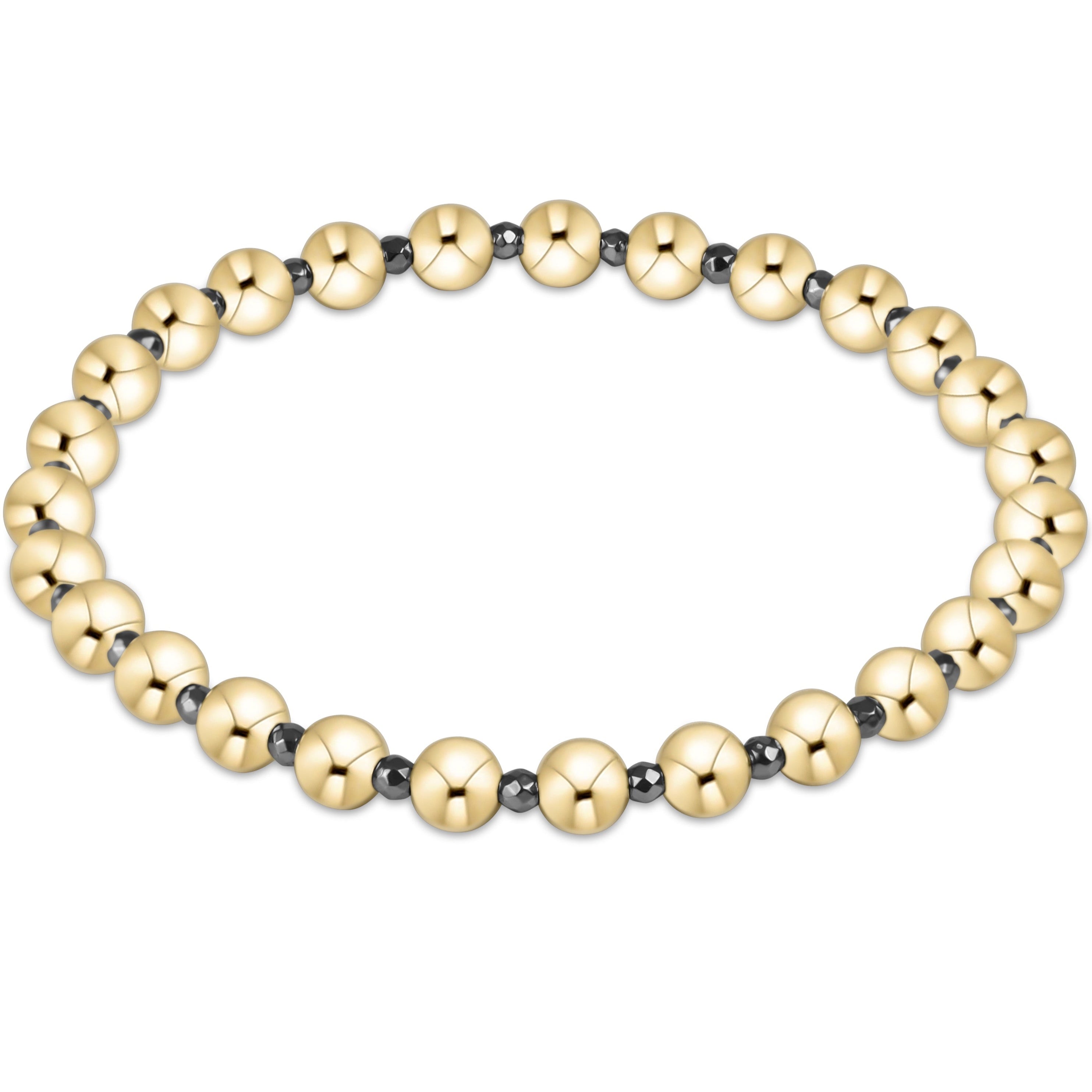 Silver Faceted Hematite  Grateful Pattern 5mm Bead  Bracelet