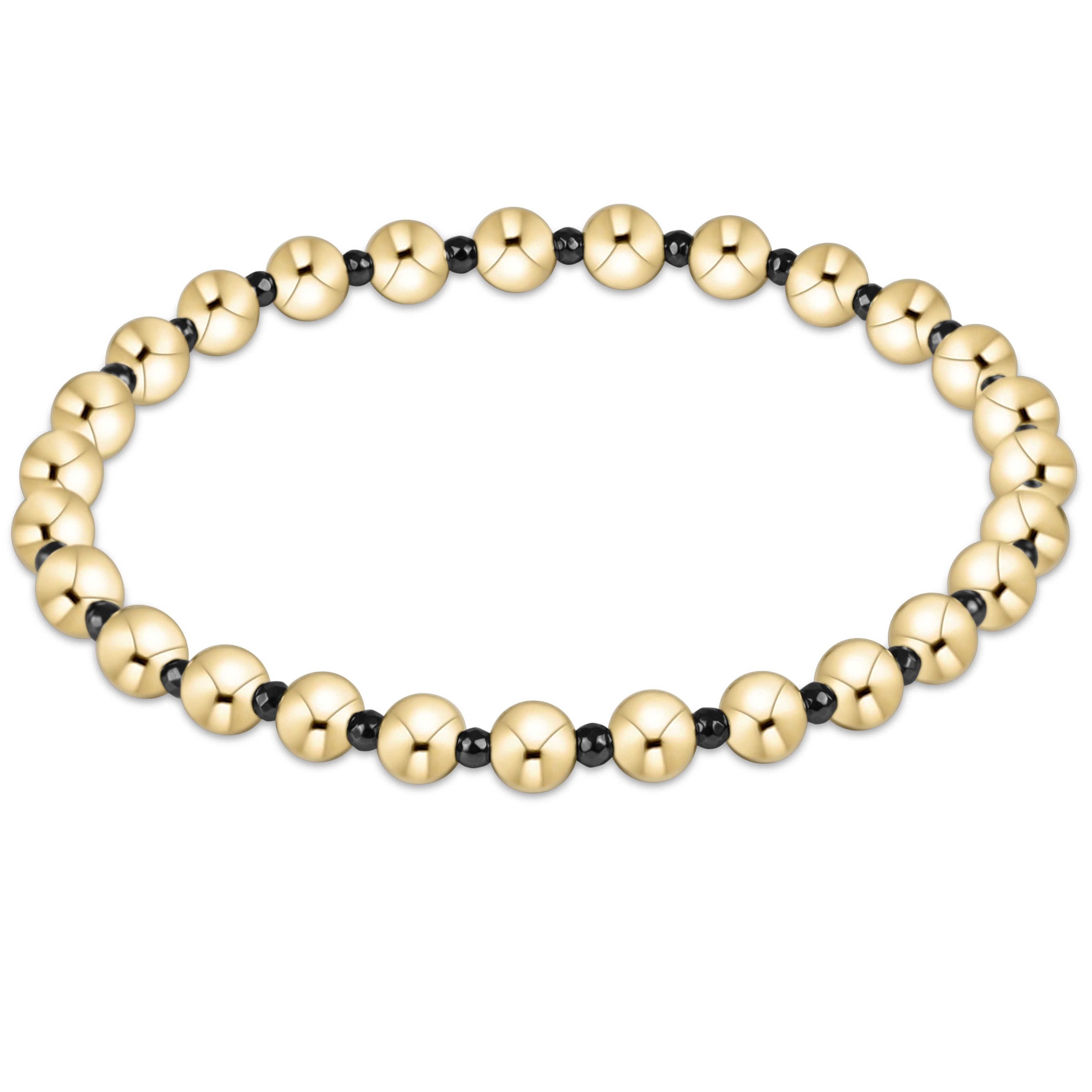Faceted Hematite  Grateful Pattern 5mm Bead  Bracelet