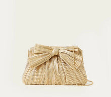 Load image into Gallery viewer, Loeffler Randall - Gold Rayne Pleated Frame Clutch w/Bow