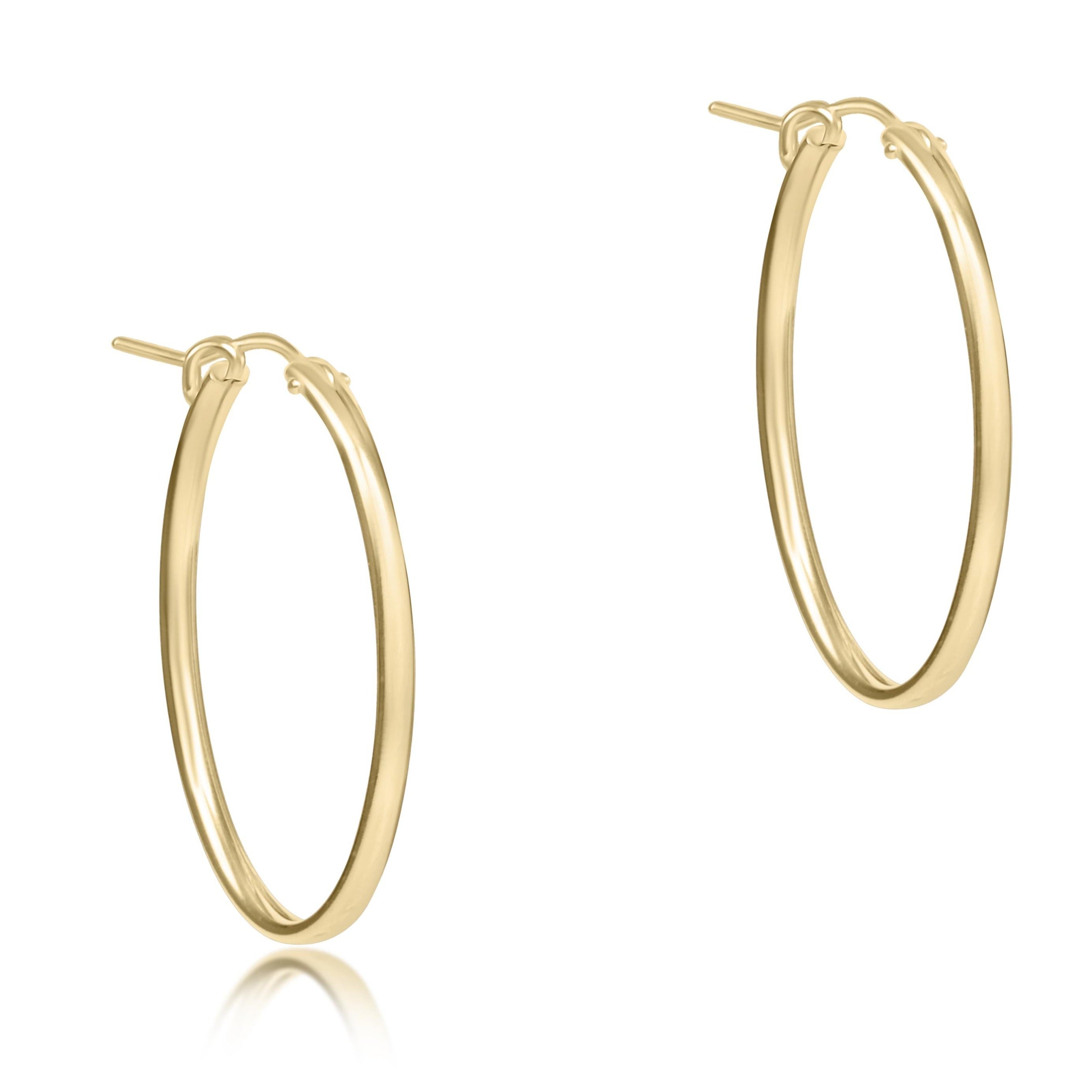 Oval Gold 1" Post Hoop - Smooth