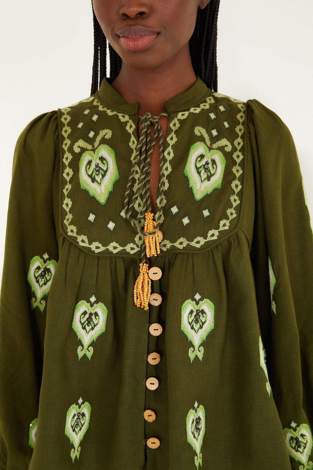 Green Embroidered Blouse