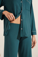 Load image into Gallery viewer, Eberjey - Forest Green/Ivory Gisle Long PJ Set