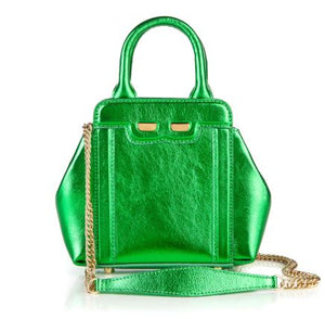 Bene - Metallic Kelly Green Mini Nott Handbag