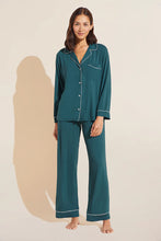 Load image into Gallery viewer, Eberjey - Forest Green/Ivory Gisle Long PJ Set