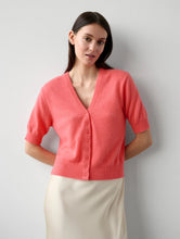 Load image into Gallery viewer, White + Warren - Popsicle Heather Cashmere Short Sleeve Cardigan