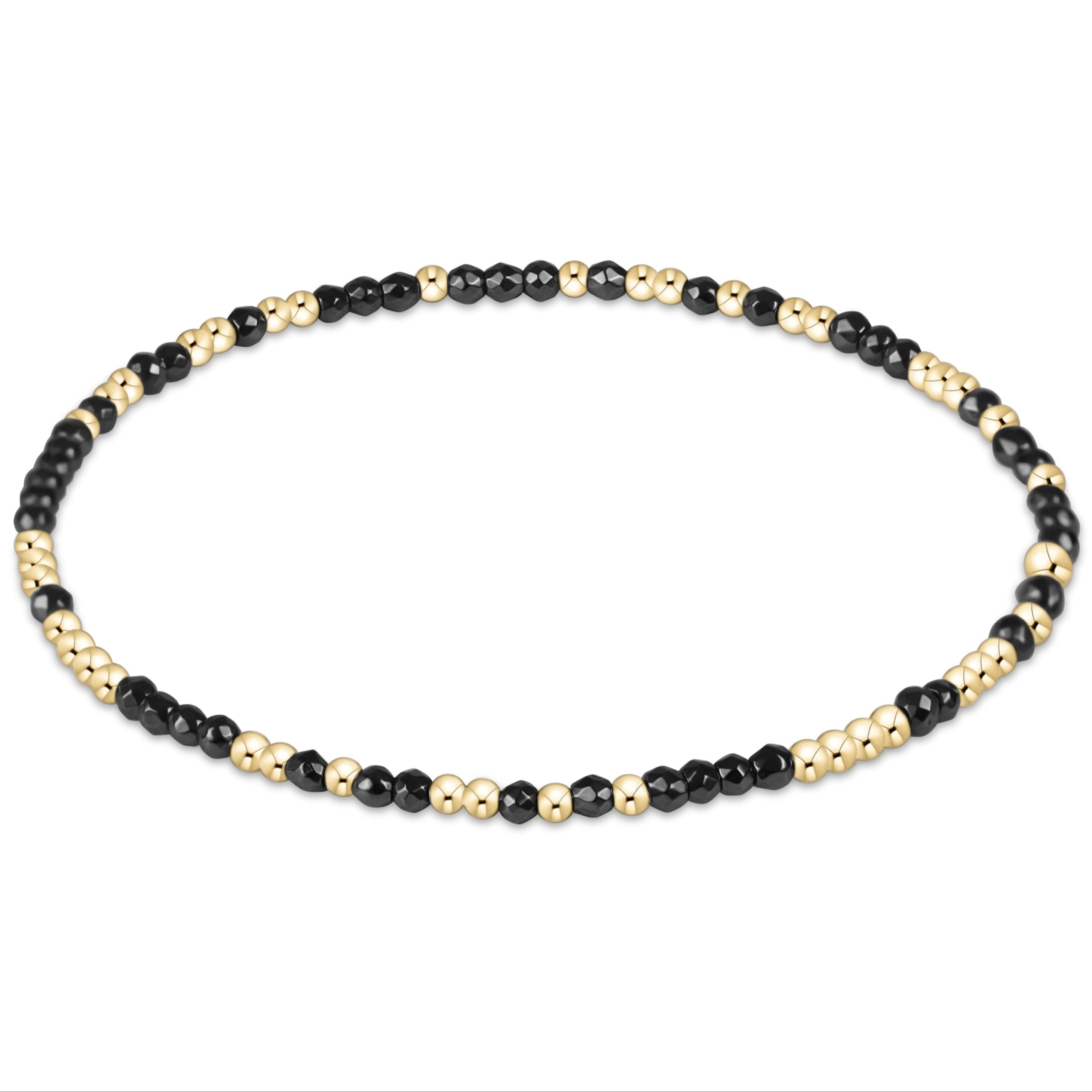Hope Unwritten Faceted Hematite 2mm Bead  Bracelet