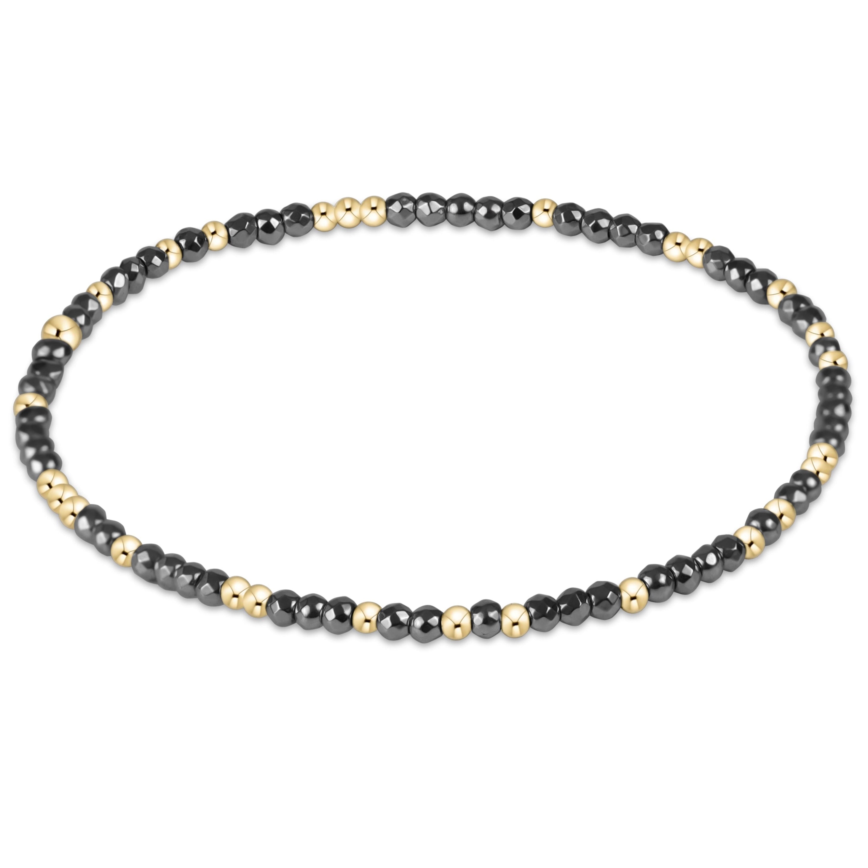 Hope Unwritten Silver  Faceted Hematite 2mm Bead  Bracelet