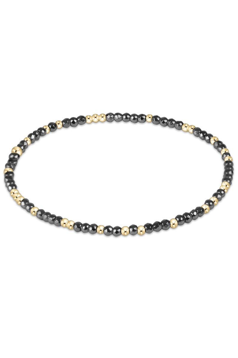 Hope Unwritten Silver  Faceted Hematite 2mm Bead  Bracelet