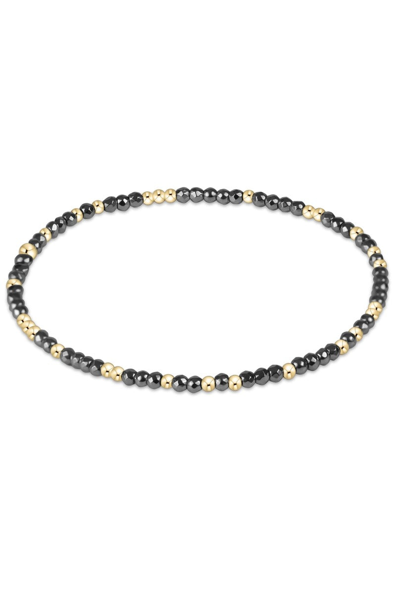 Hope Unwritten Silver  Faceted Hematite 2mm Bead  Bracelet