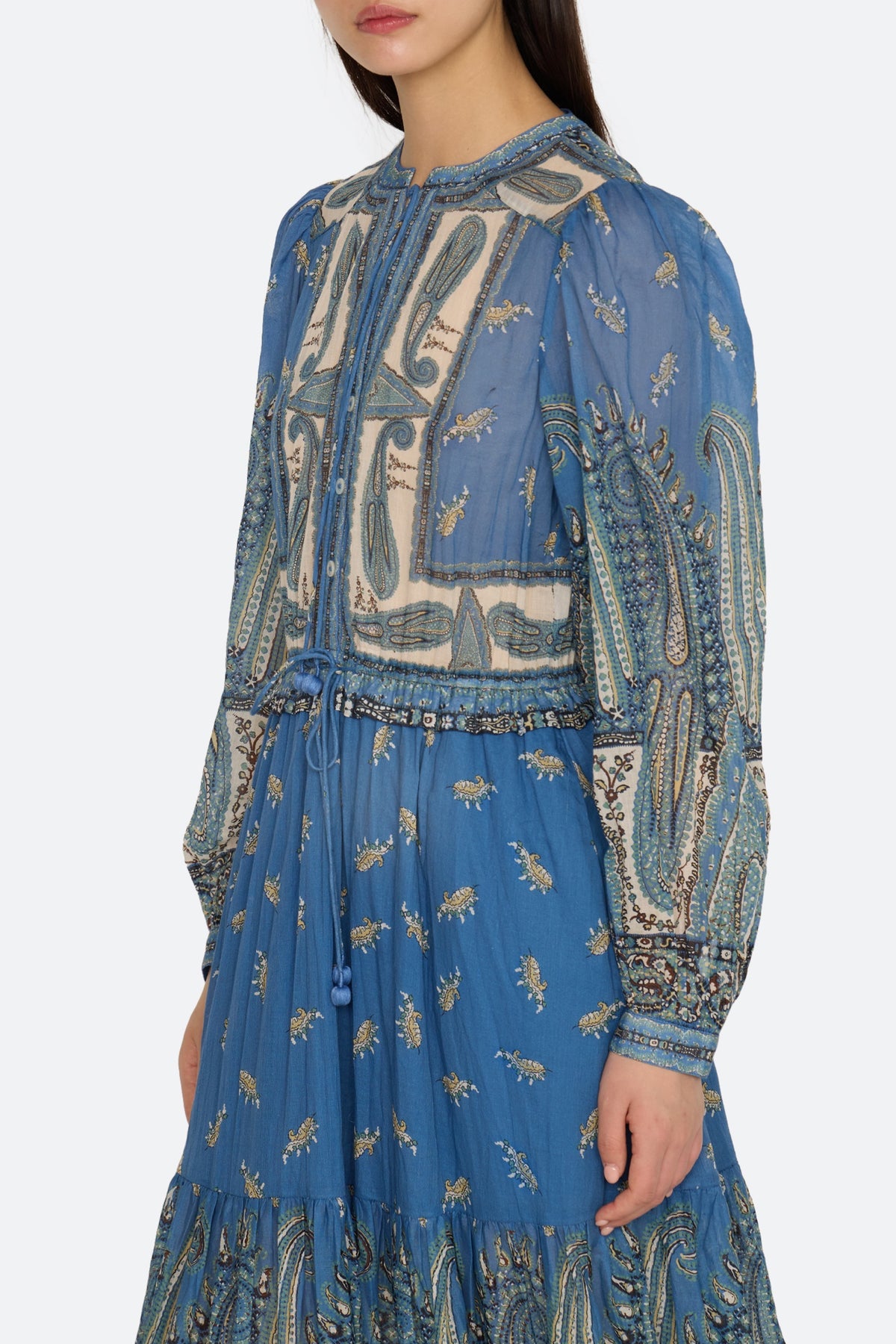 ELLERY PAISLEY L/SLV MIDI DRESS (D2)