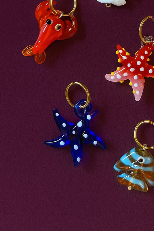Glass Blue Starfish Charm
