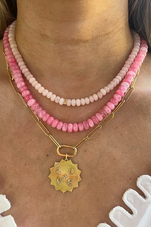 Liv James - Coastal Pink Jade Necklace