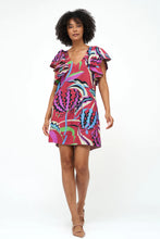 Load image into Gallery viewer, Oliphant - Rhubarb Fergana Flirty V-Neck Short Dress