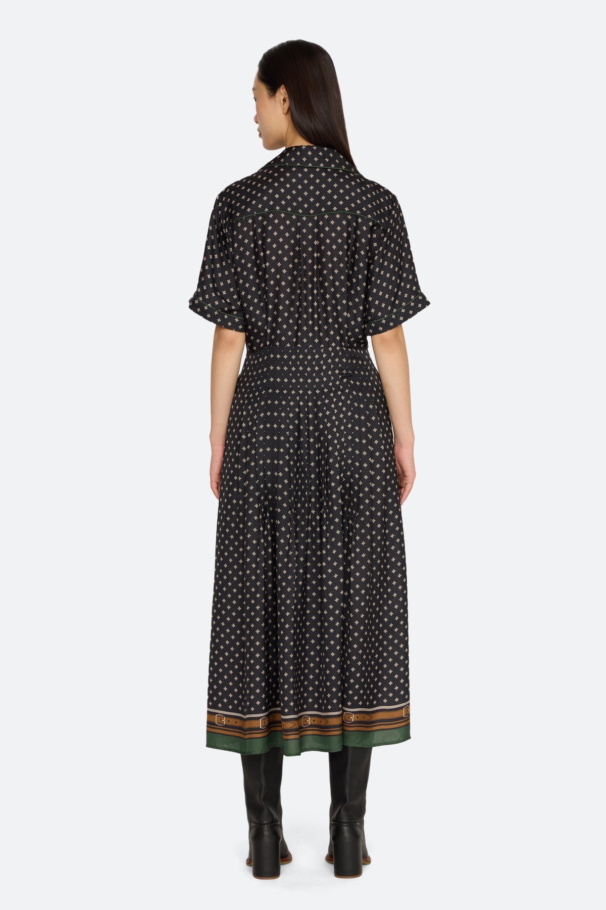 CAMPBELL PRINT S/SLV MIDI DRESS W/SCARF (D2)