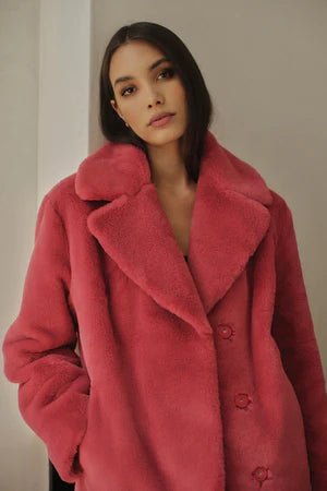 Velvet - Rose Raquel Faux Lux Fur Jacket