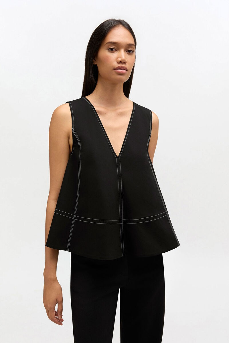 Stretch Cotton A-line Top