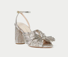 Load image into Gallery viewer, Loeffler Randall - Champagne Camellia Pleated Bow Heel