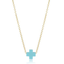Load image into Gallery viewer, 16&quot; Necklace Gold - Signature Cross Turquoise