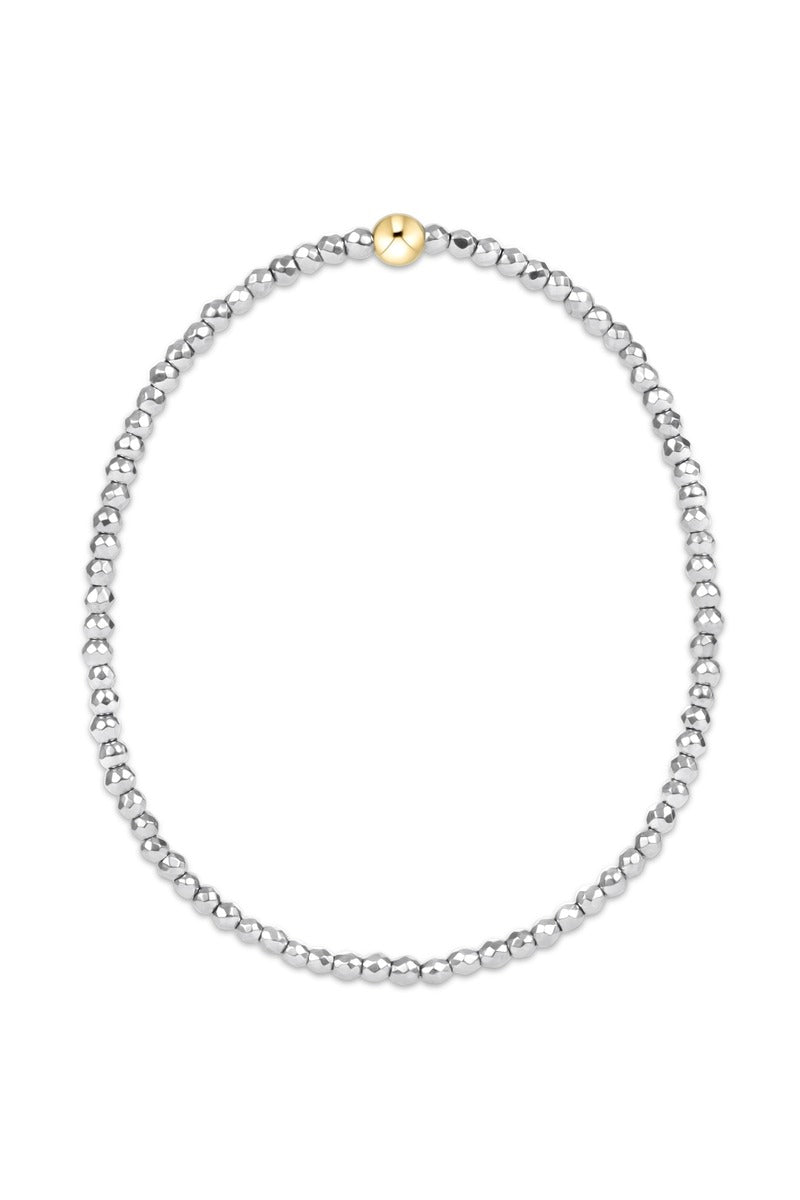 Silver Faceted Hematite 2mm Bead Bracelet