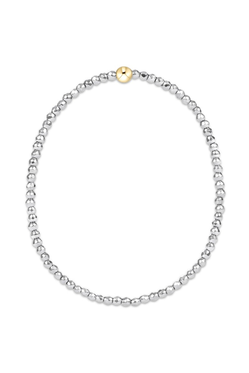 Silver Faceted Hematite 2mm Bead Bracelet