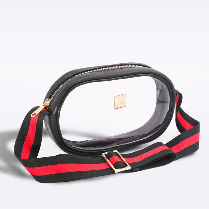 Hampton Road - Black Vinyl Annie + Black & Red Strap Bag