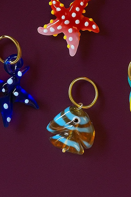 Glass Blue Fish Charm