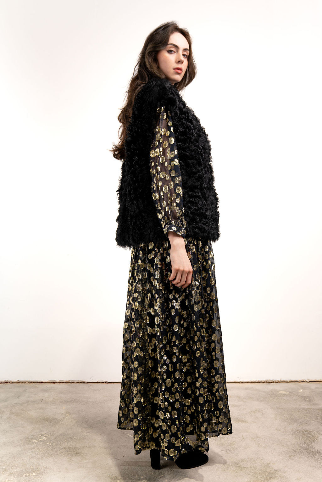 Shearling Vest Black