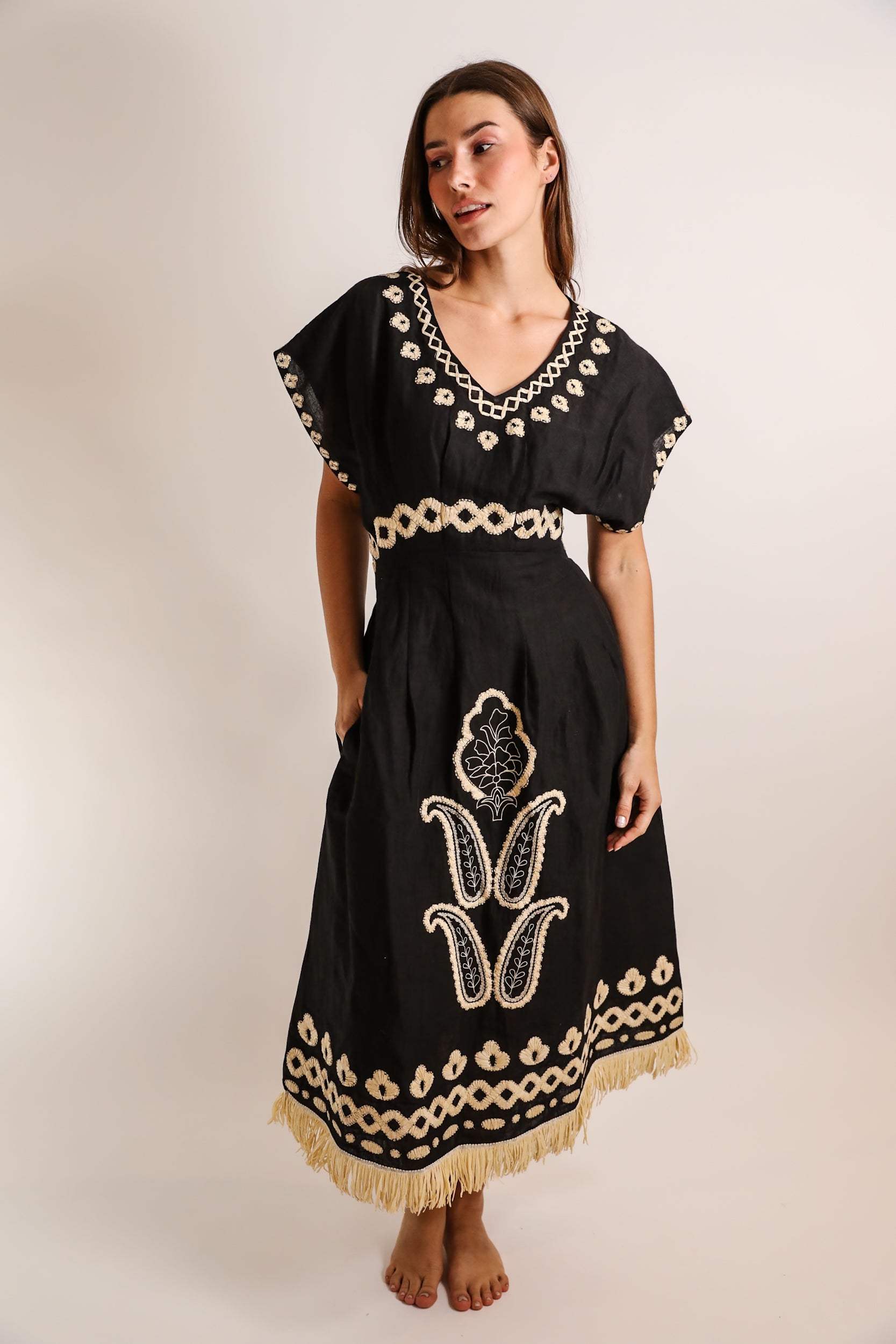Como Raffia Long Dress